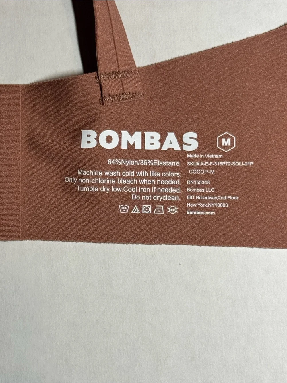 Bombas No Show Plunge Bralette Cocoa Plum size Medium